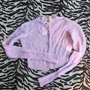 Lavender Purple Mohair Button Front Cardigan —NWT